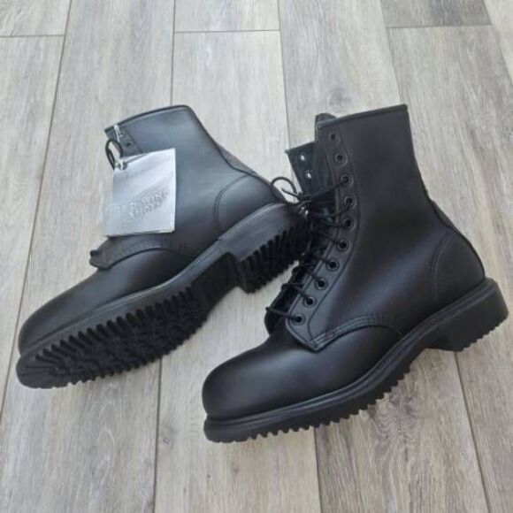 New Redwing 4473 Red Wing steel toe black work boots logger firefighter 8.5 mens - Picture 2 of 15